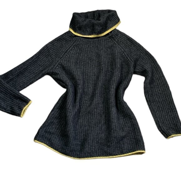 Bartolini Wool-Cashmere Blend Chunky Ribbed Knit Turtleneck Sweater M Gray 63F - Picture 5 of 8